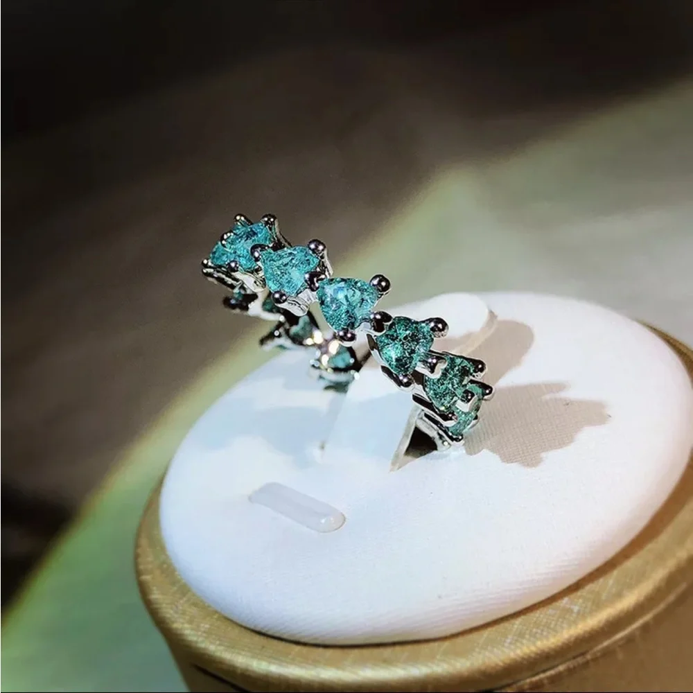 New 925 silver Hearts design luxury treasure love Diamond ring - Picture 4 of 5